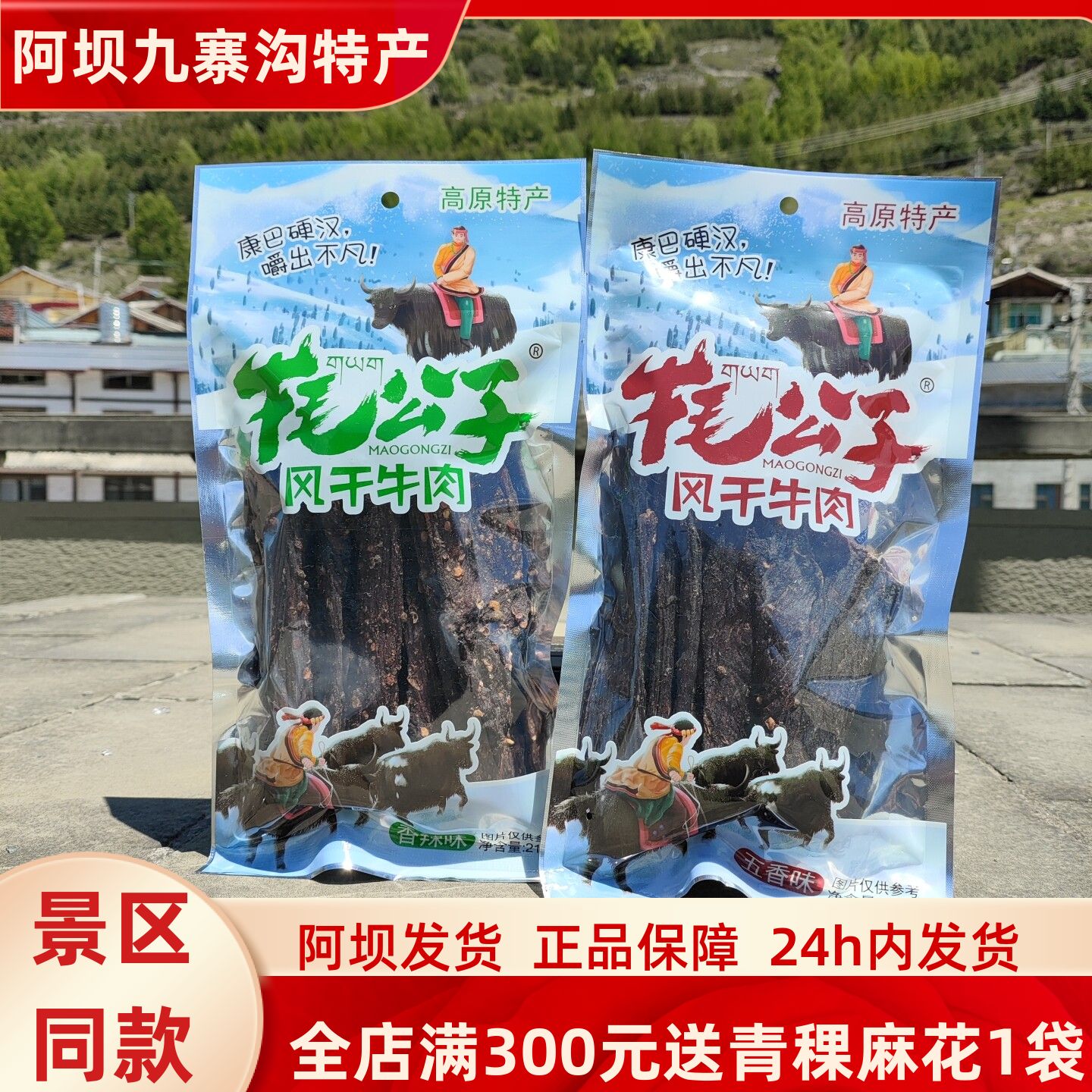 阿坝九寨沟松潘丹珠梅朵牦公子风干牛肉高原特产218g川西旅游零食