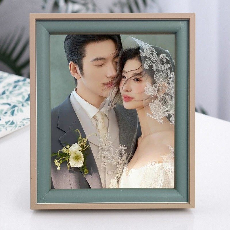 情侣婚纱照儿童旅拍照片10寸12寸16寸摆台现代简约洗照片做成相框