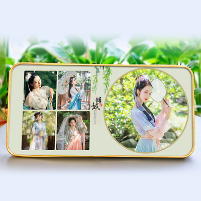 中国风旅拍照片定制摆台中式长方形一体简约包洗照片古装挂墙相框