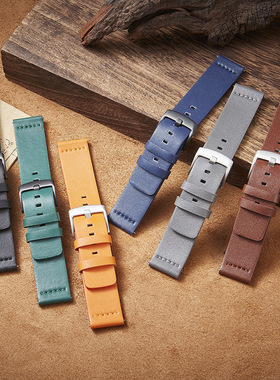 适用华为三星 GearS3/S2真皮表带牛皮快拆手表带18/20/22/24mm