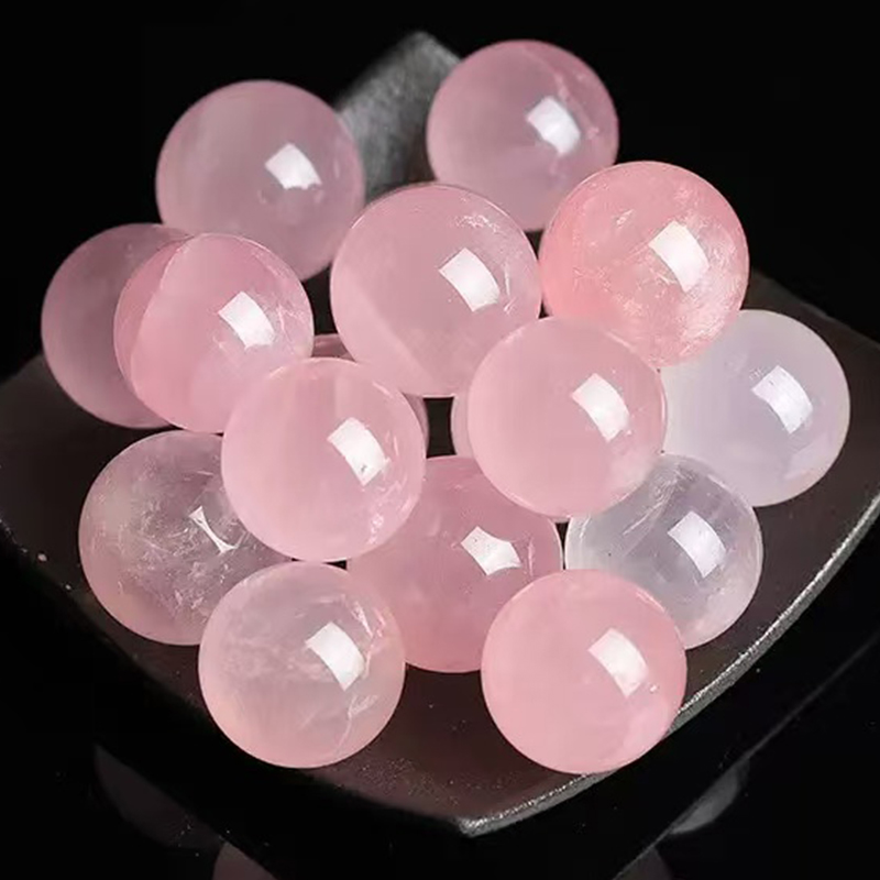天然粉水晶球摆件粉七星桃花阵强力旺桃花运家居风水生日礼物