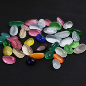 水晶猫眼石原石摆件鱼缸造景观赏石糖果彩色儿童玩耍宝石