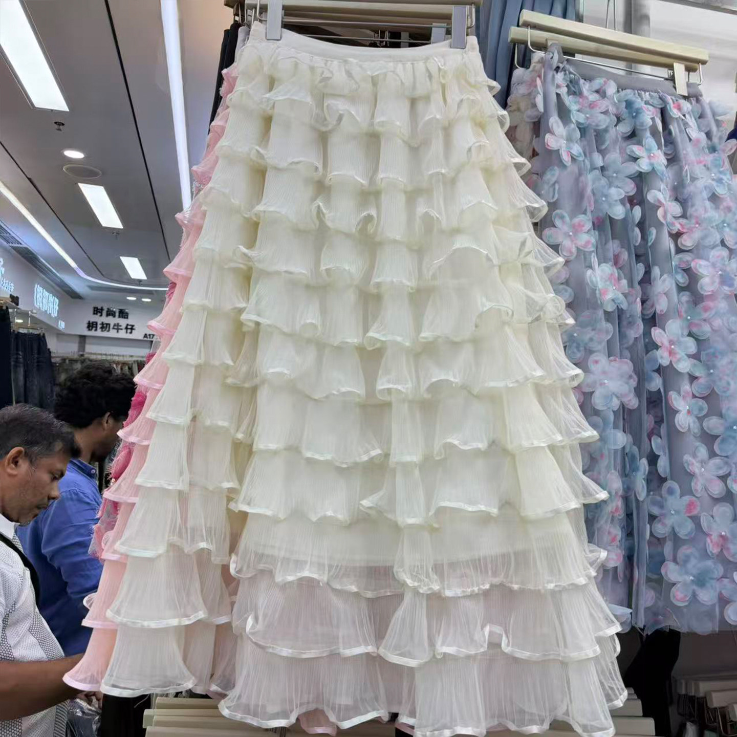 甜美风层层叠叠网纱蛋糕裙女秋冬