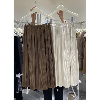 褶皱半身裙女百褶裙秋冬