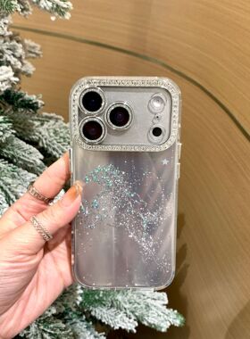 适用iPhone17promax镭射手机壳新年马年新春款14promax个性点钻磨砂 苹果16promax新款手机套15Ppromax保护套