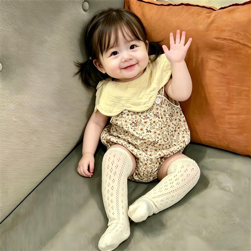 可爱碎花满月宝宝衣服夏季新款婴儿连体衣爬服小月龄吊带包屁哈衣