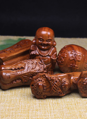 文玩缅甸手把老挝黄花梨红木摆件