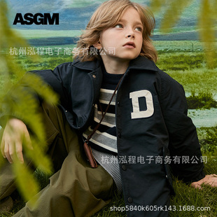 ASGM儿童棒球90白鸭羽绒服男女童中大童2025冬新款洋气马骑顿同款