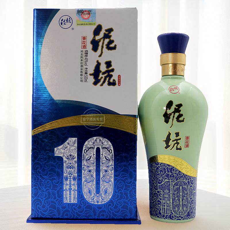 泥坑白酒青花10新品500ml瓶纯粮酒手工酿造40度整箱内附礼品袋