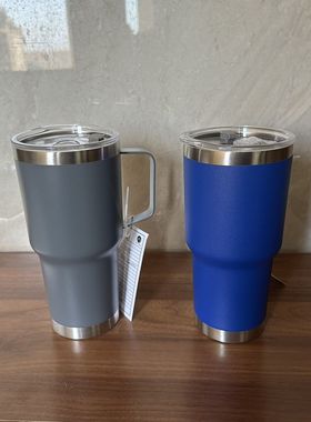 跨境不锈钢跨境冰霸杯304大容量便携车载手柄oz汽车保温杯890ml