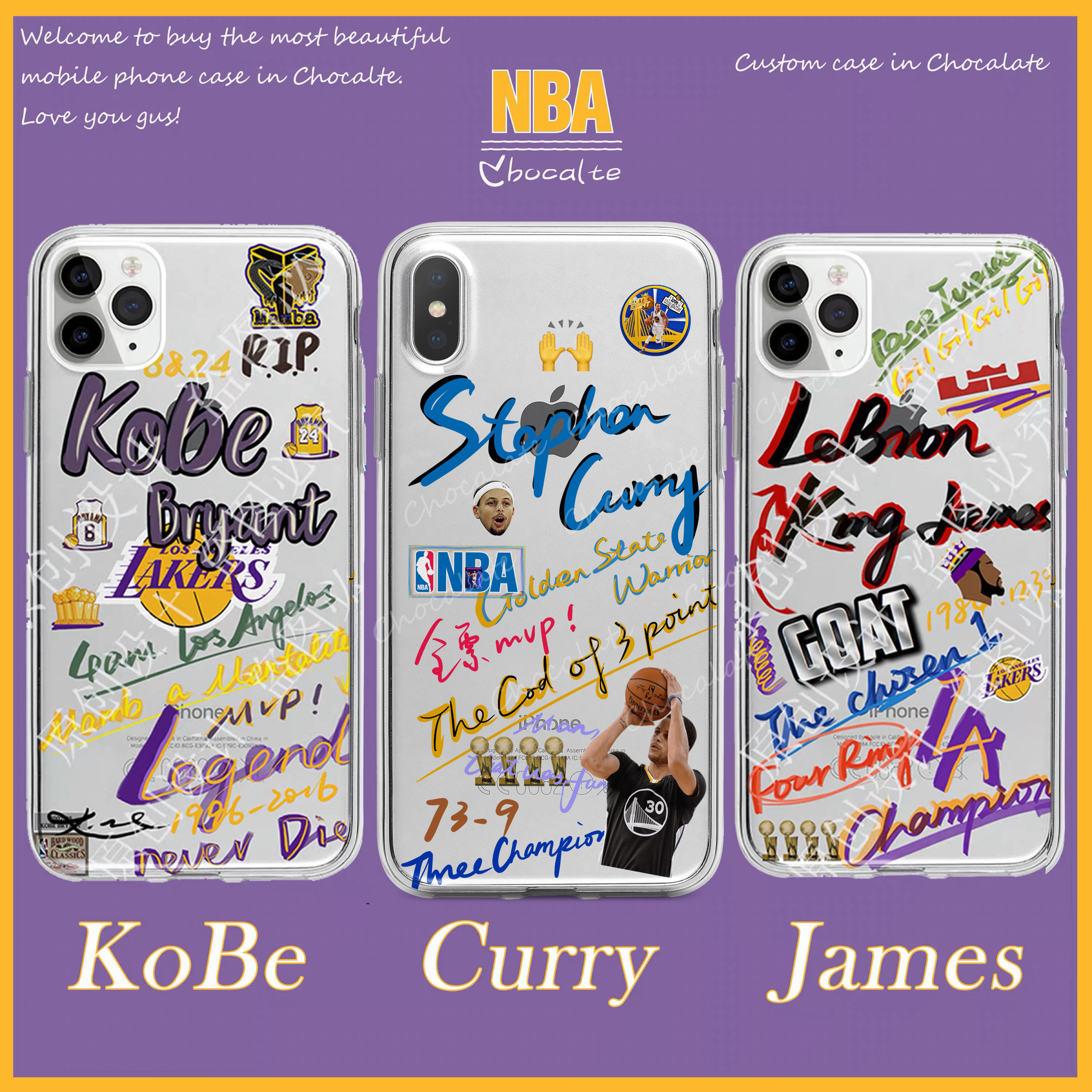 nba库里科比詹姆斯手机壳苹果14