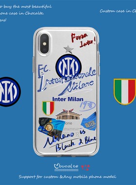 原创国际米兰国米足球手机壳原创适用于苹果15promax意甲劳塔罗华为mate60prop50iphone13vivoOPPO小米14球队