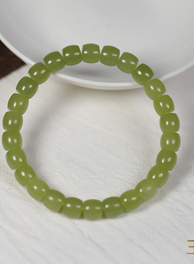 玉奕新疆和田玉山料青黄口手串