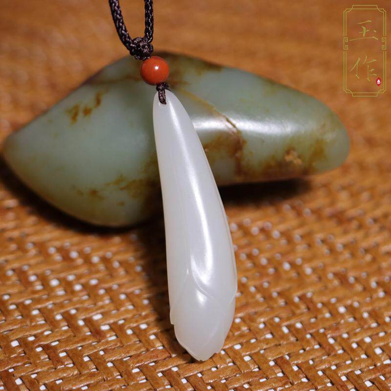 白玉兰花仿古玉兰花挂件玉坠