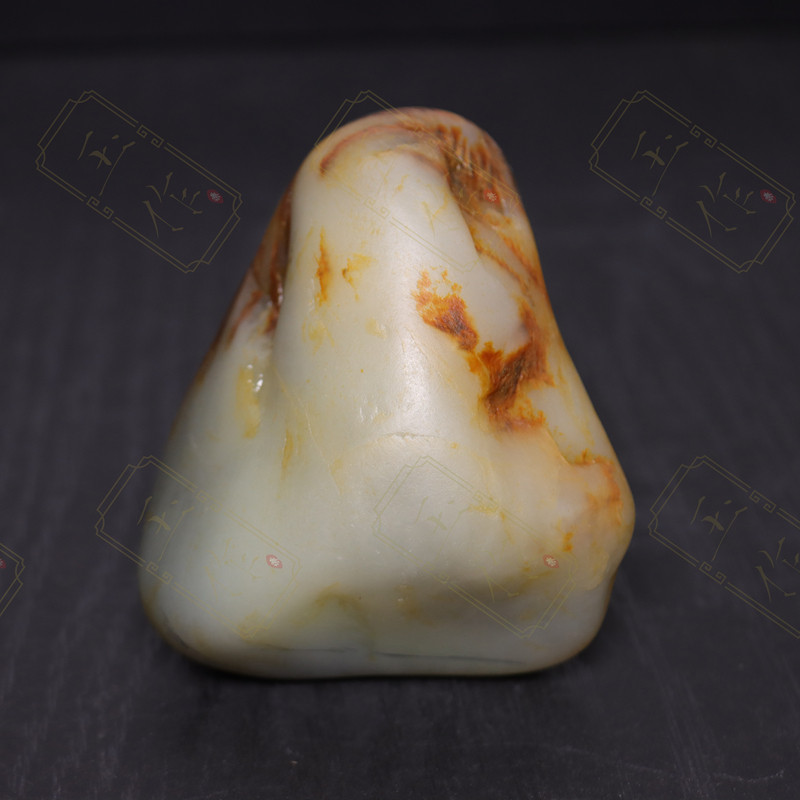 z12与作品新疆和田玉籽料白玉青花沁红皮原料独籽溯源料图非卖品