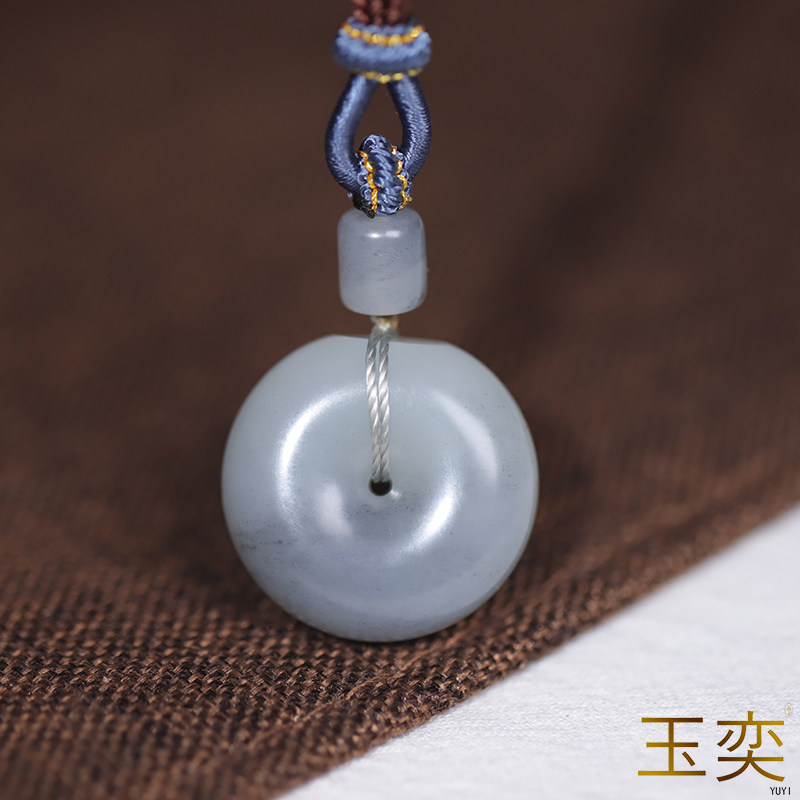 青花和田玉挂件平安扣玉奕籽玉