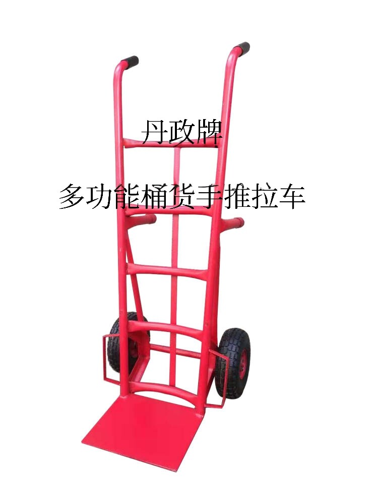 丹政牌加厚圆桶货多功能手拉推车码头车煤气瓶老虎布匹液压装卸车