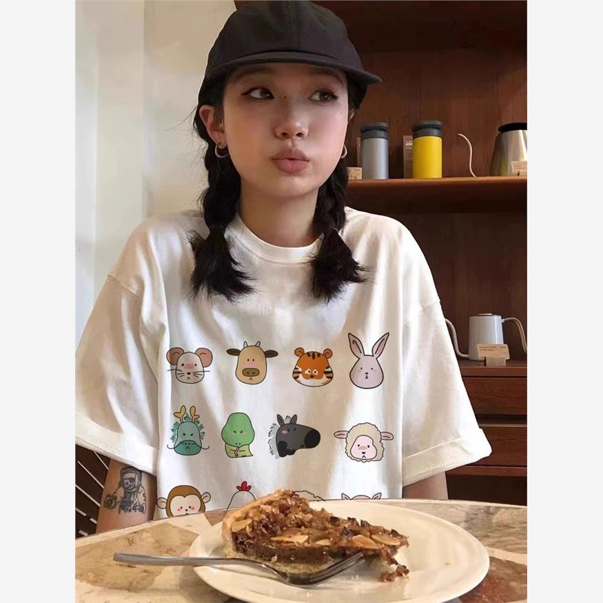 夏季白色短袖T恤女2025新款爆款设计感小众宽松美式高街半袖上衣