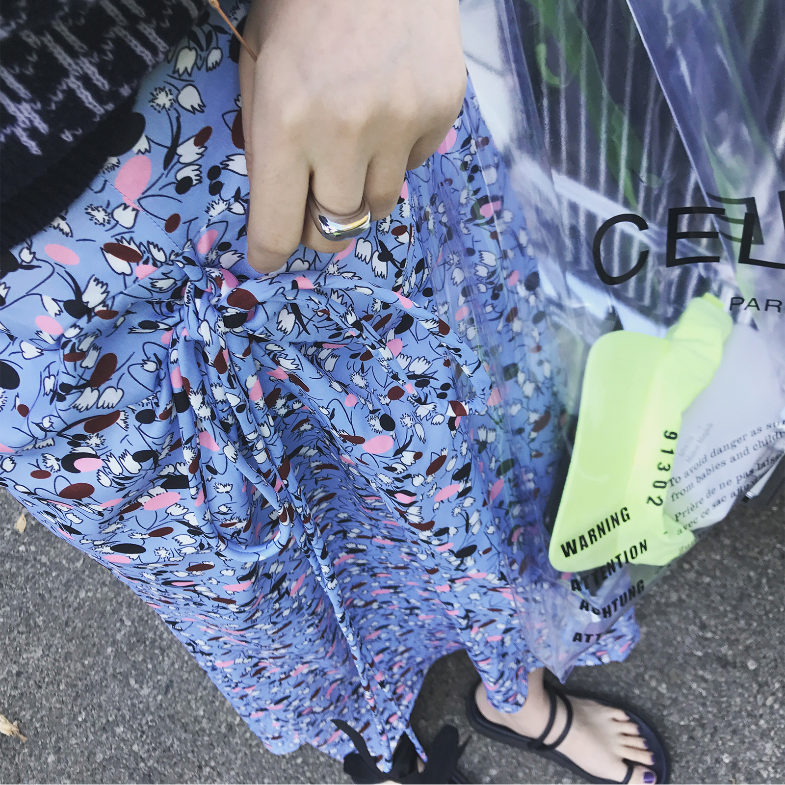 vcruan阿希哥2018春季新款韓版時尚中長款不規則裙擺高腰碎花半裙
