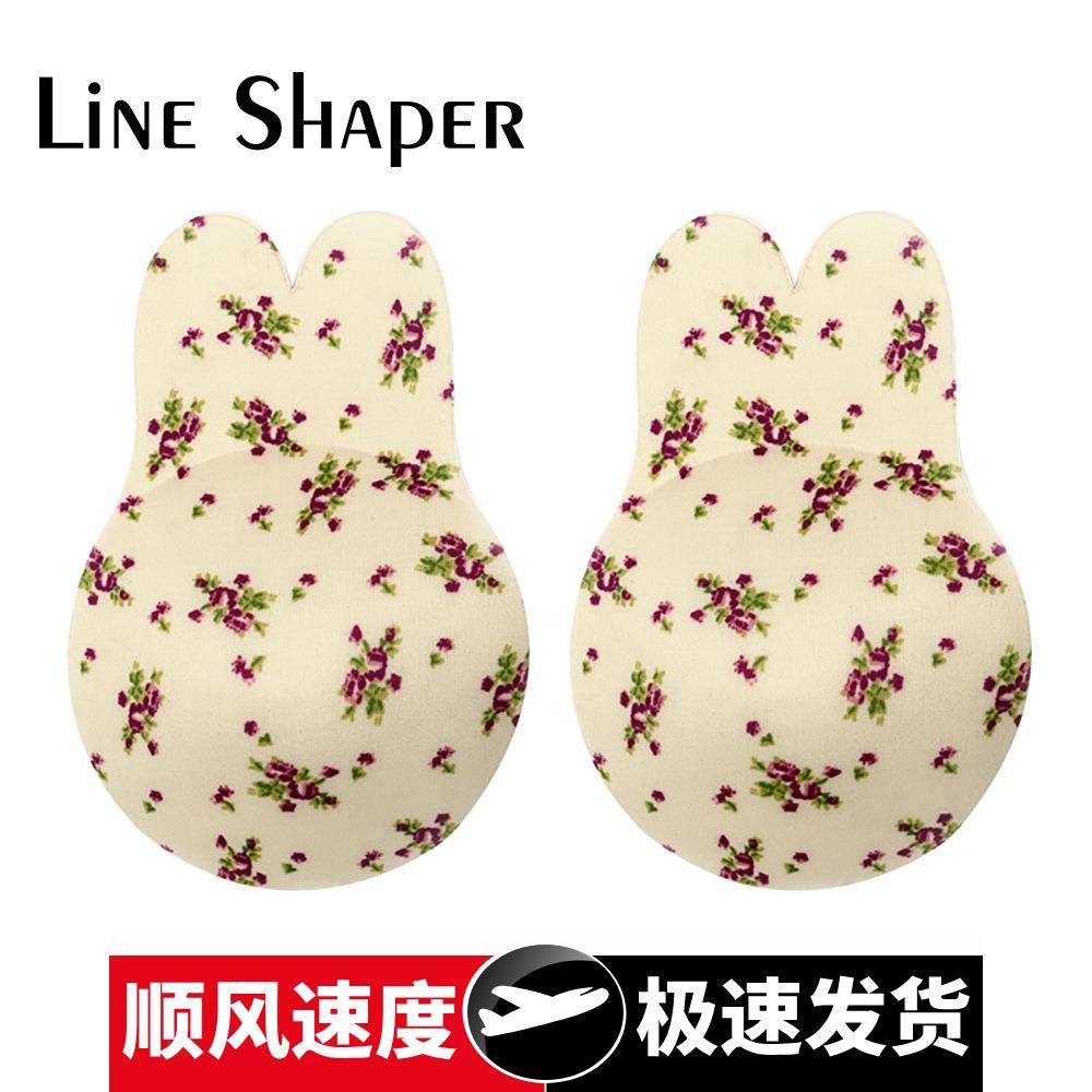 兔耳朵提胸贴女提拉升隐形透气日系豹纹硅胶乳贴防曝光婚纱配件