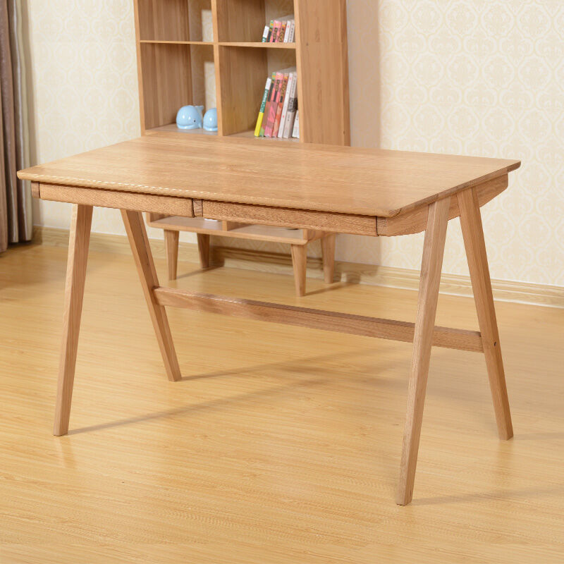 新品日式橡木电脑桌实木书桌简约现代书房卧室办公桌家用写字台