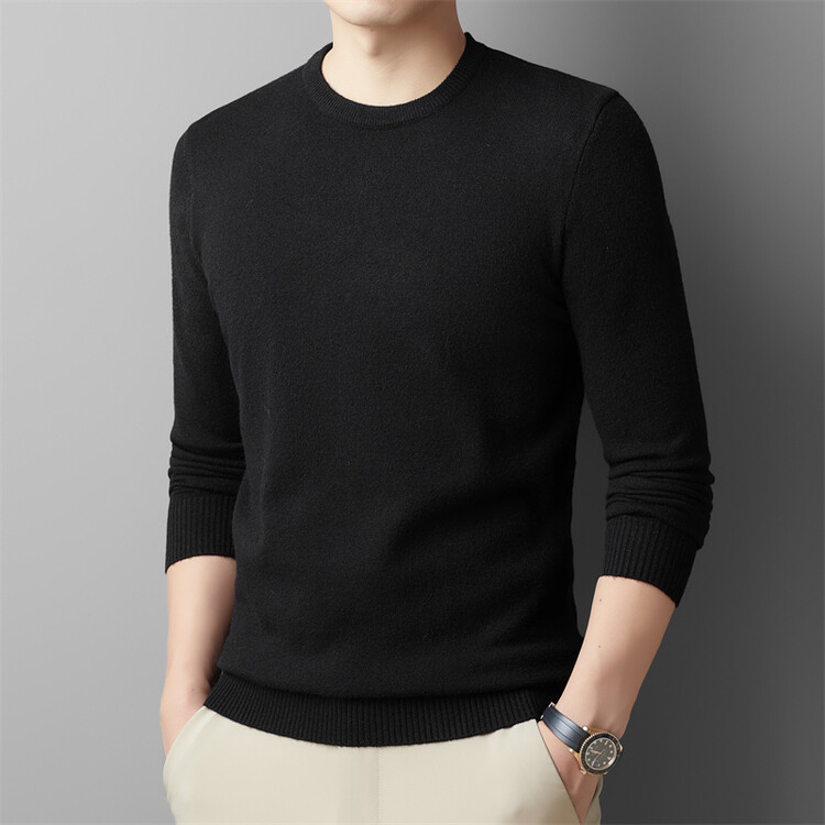 100%羊绒男圆领毛衣打底衫