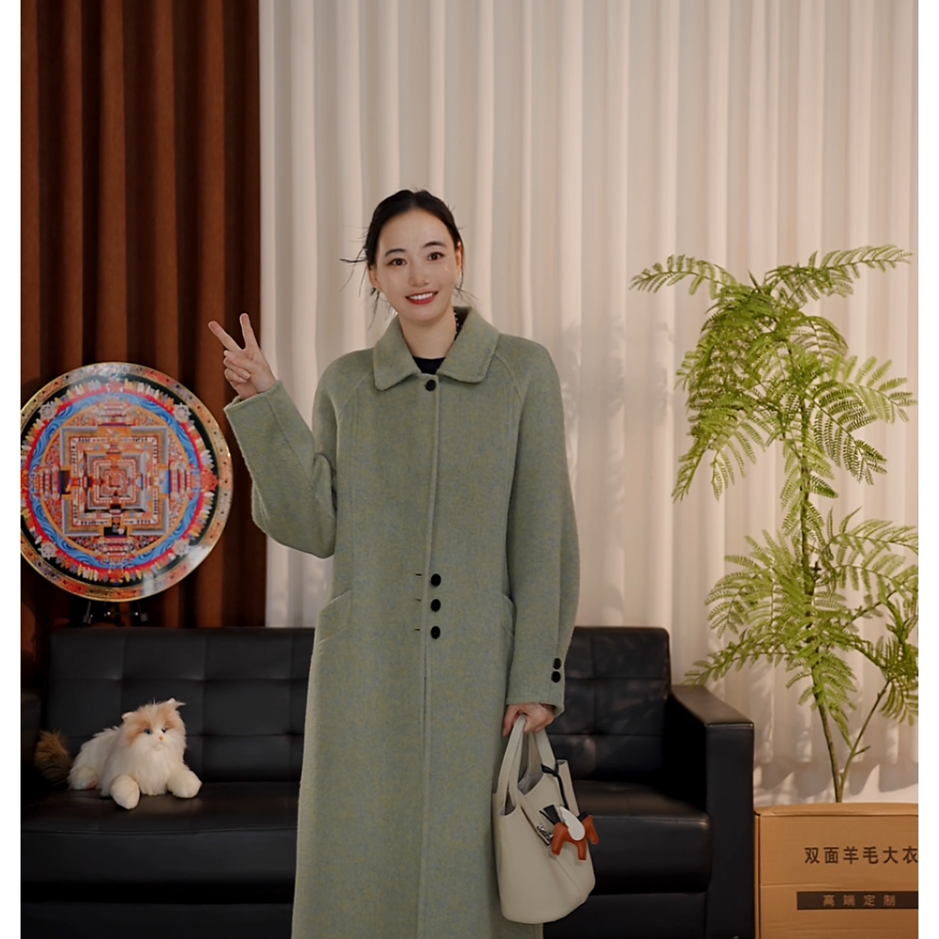 2026秋冬新款温柔风韩版赫本毛呢外套
