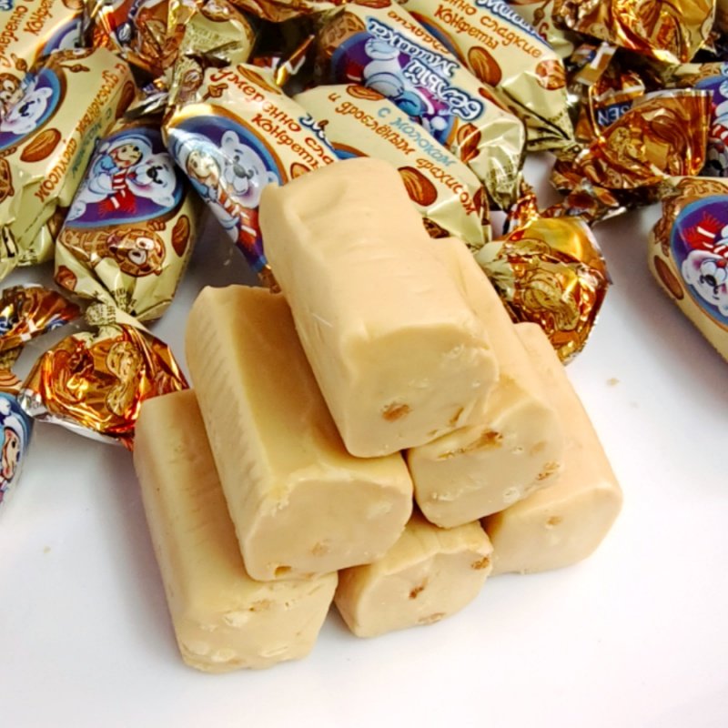 网红花生牛奶糖俄罗斯进口罗斯利德牌牛扎糖老式80后怀旧零食特产