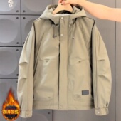 连帽工装 秋冬款 外套男士 冲锋衣帅气青年休闲棉服百搭加厚夹棉夹克