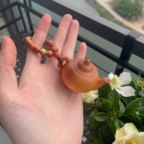 天然陈化老料崖柏把把壶手捻木雕把把壶摆件手把件把把壶文玩