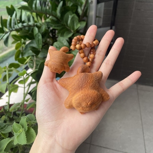 （慵懒猫）天然崖柏木摆烂猫手捻躺平猫文玩钥匙挂件小猫咪累瘫猫