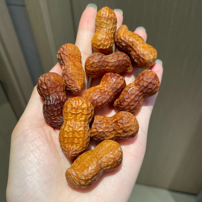 天然木雕花生陈化老料崖柏花生挂件手机挂花生配饰小摆件文玩配饰图片