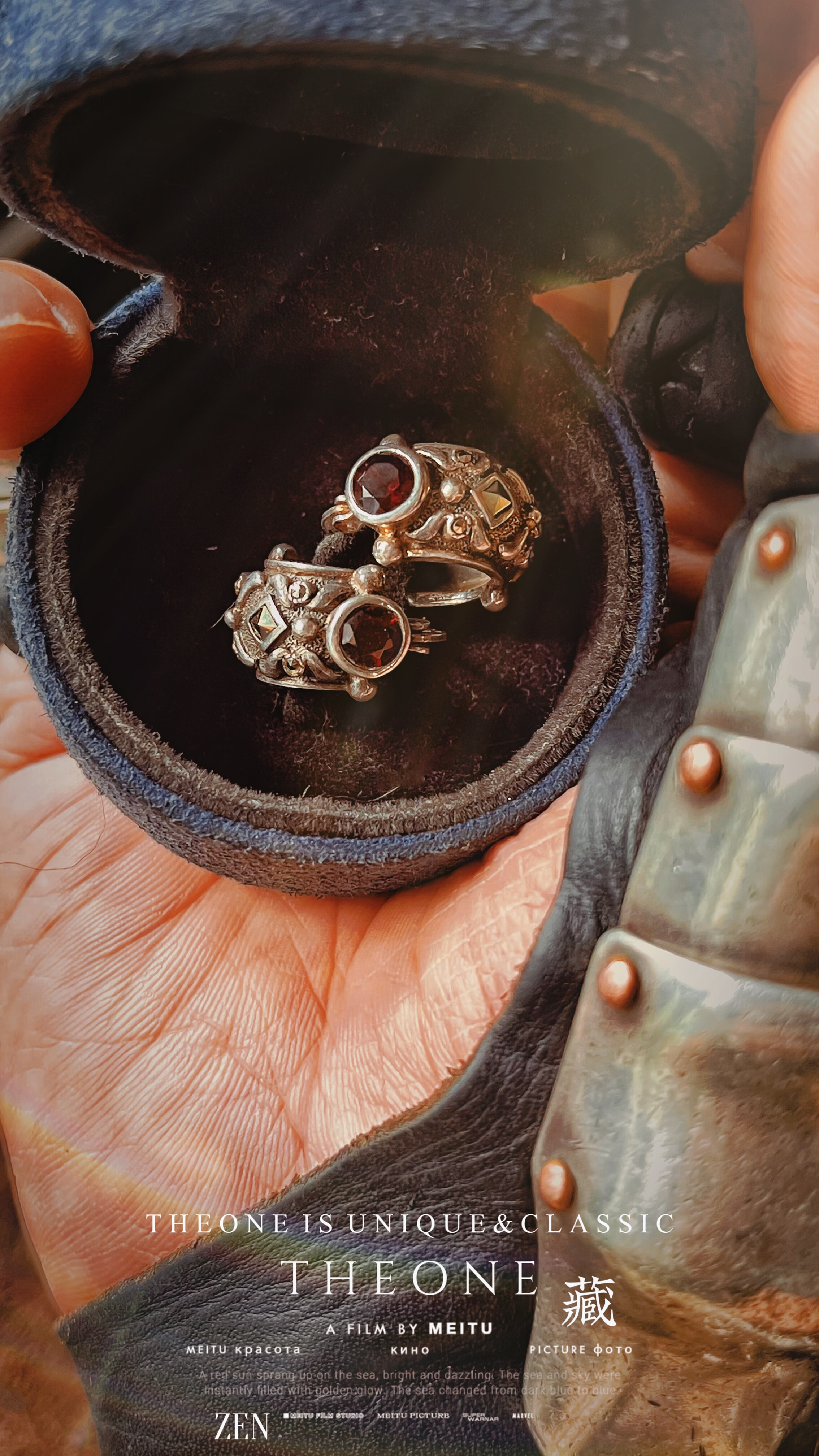 THEONE罕见古董孤品英国纯手工纯银红宝石耳钉暗黑骑士风哥特耳环