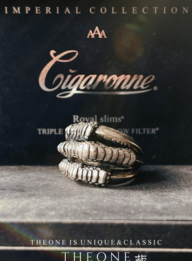 THEONE孤品罕见古董英国纯手工制作纯银龙爪戒指绅士指环暗黑风格