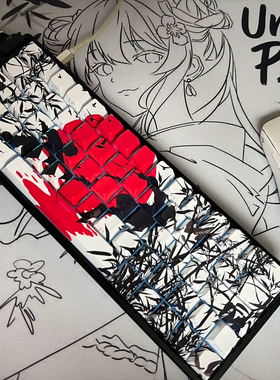 原创国风侧刻透光键帽残阳追逐适配Wooting ez63 made68pro rs7等