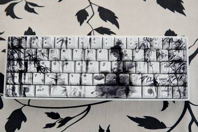 水墨风竹隐正刻键帽 适配Wootingez63made68夜魔rs7迈从87等