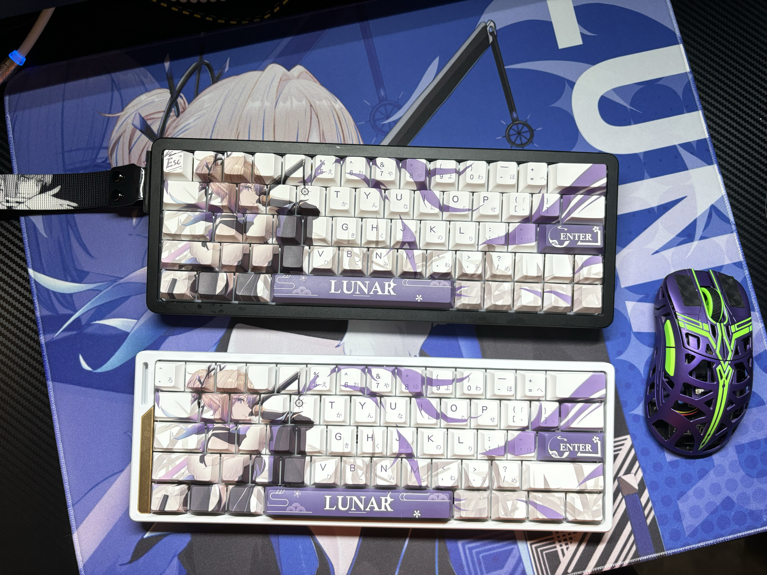 Lunar夜光女神原创正刻键帽 适配wooting ez63 made68美加狮rs7等