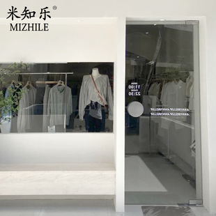 圆方形简约现代实心铝合金玻璃门大门拉手推拉实木服装店把手定制