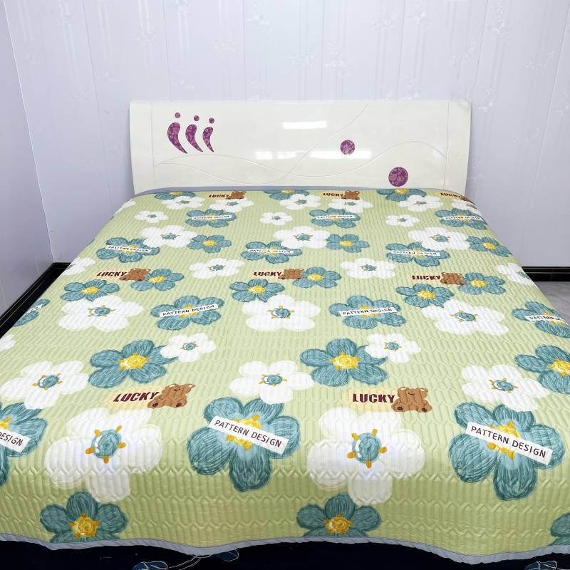 水洗棉床盖四季通用双面单件三件套夹棉绗缝榻榻米炕防滑夏季床单