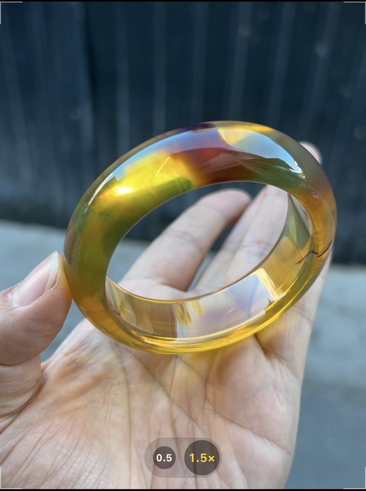 缅甸琥珀金棕手镯55.3