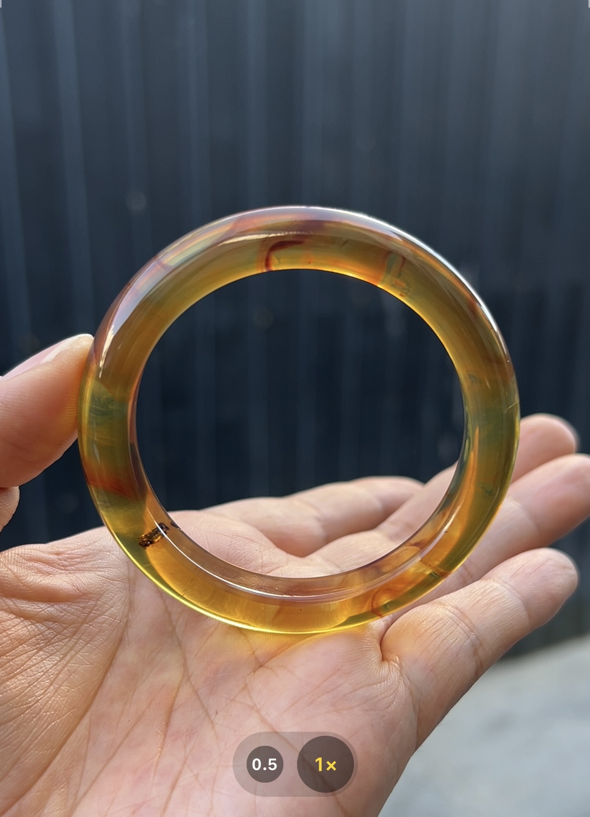 缅甸琥珀金棕手镯54