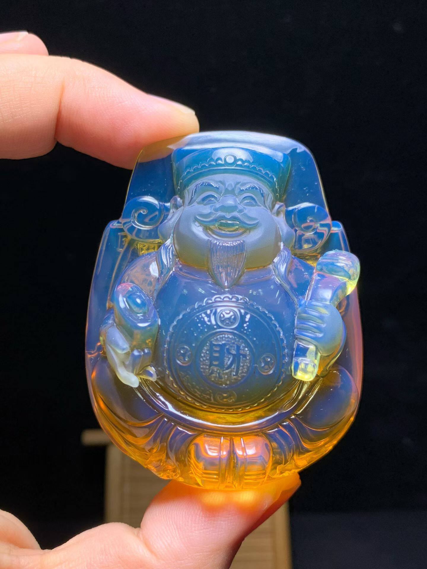 缅甸琥珀高蓝财神爷51克