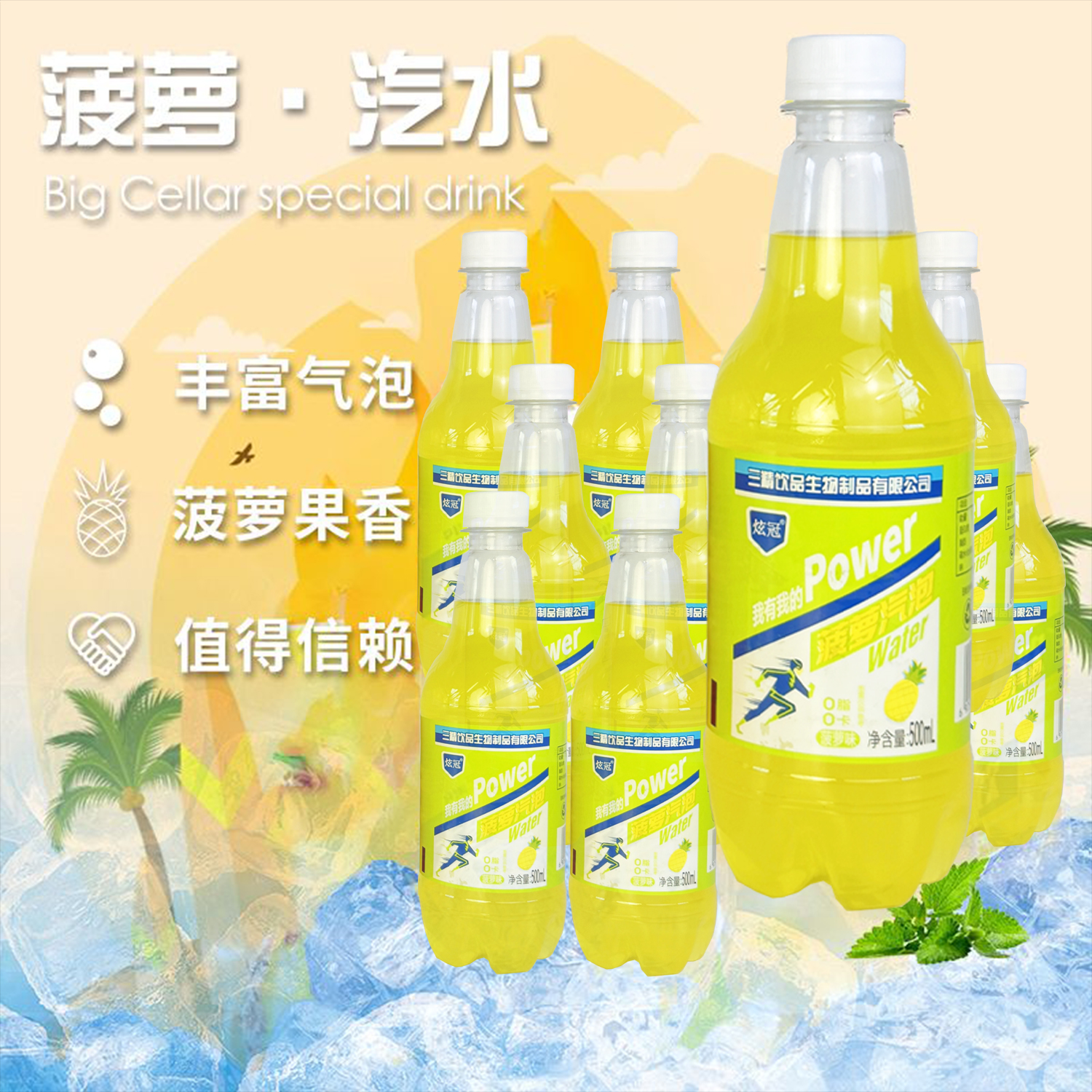 荔枝水果味商用款500ml大瓶整箱