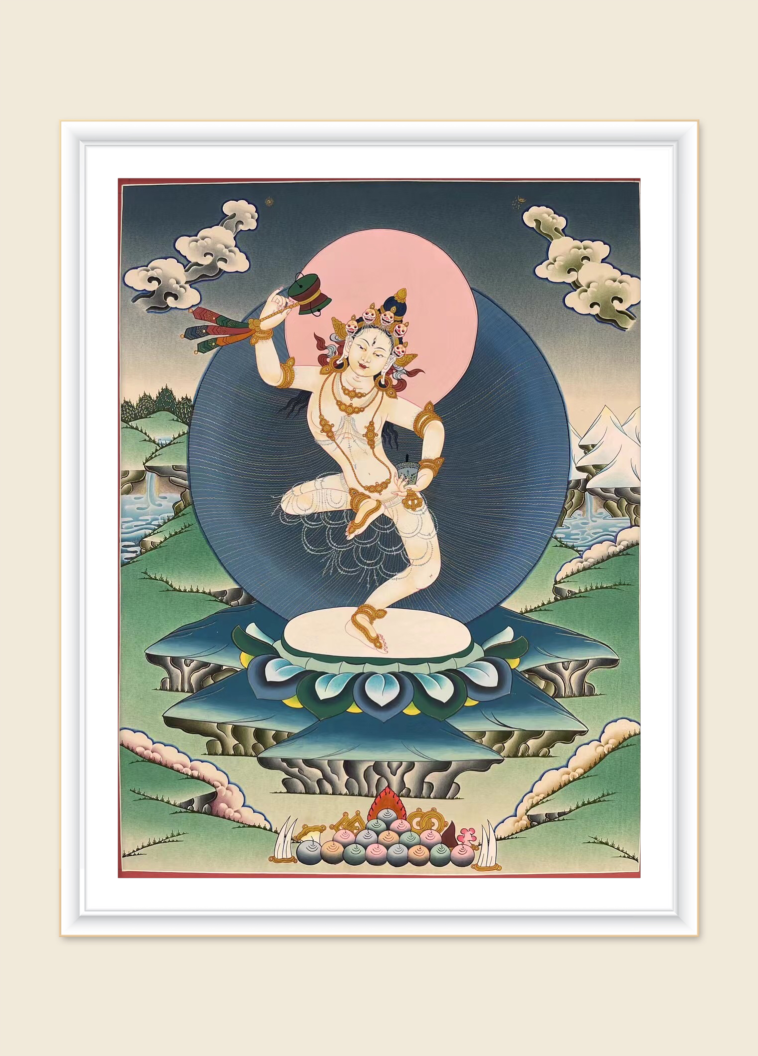 尼泊尔手绘唐卡玛吉拉准矿物上色