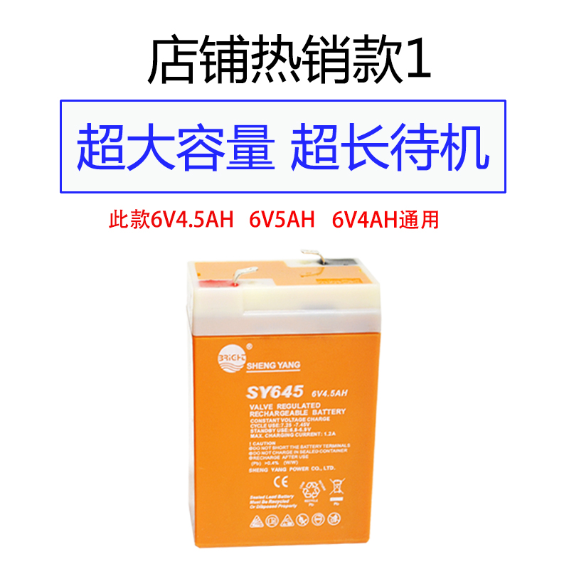 晟阳4伏电子秤蓄电池SY450 4v4ah SY645 6v5ah通用电瓶吊秤台秤称