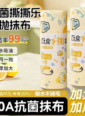 10A抗菌月抛抹布加大加厚不沾油厨房专用洗碗清洁布周抛小毛巾SJ