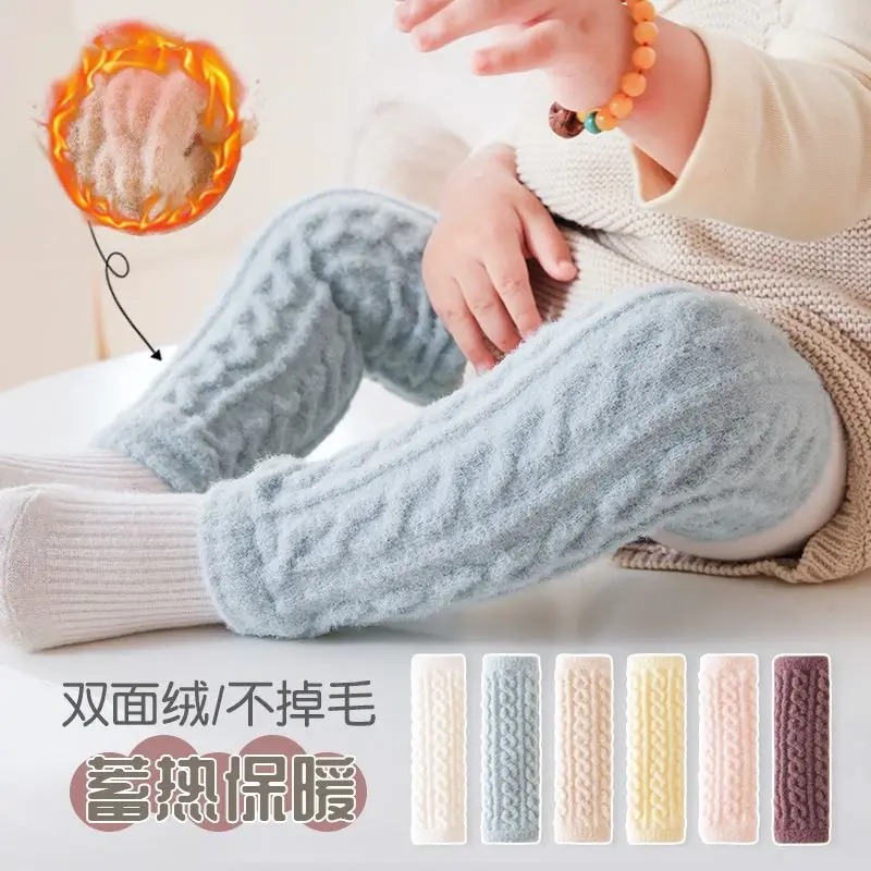 宝宝长筒袜冬加厚加绒新生儿保暖过膝袜不勒腿婴儿护膝爬行护腿袜