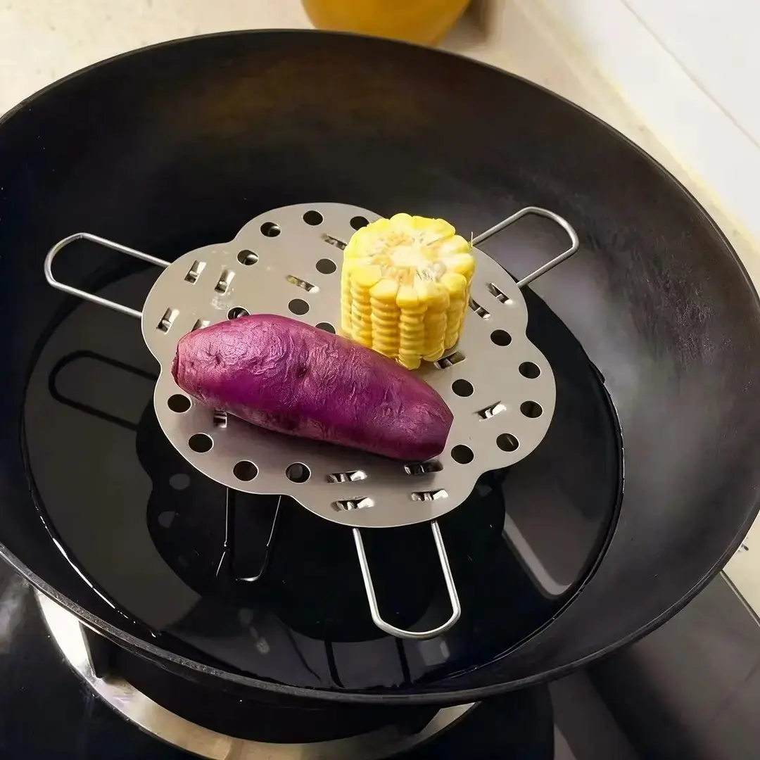 304不锈钢蒸架加厚可折叠伸缩隔水炖蒸菜馒头鸡蛋支架电饭煲HP