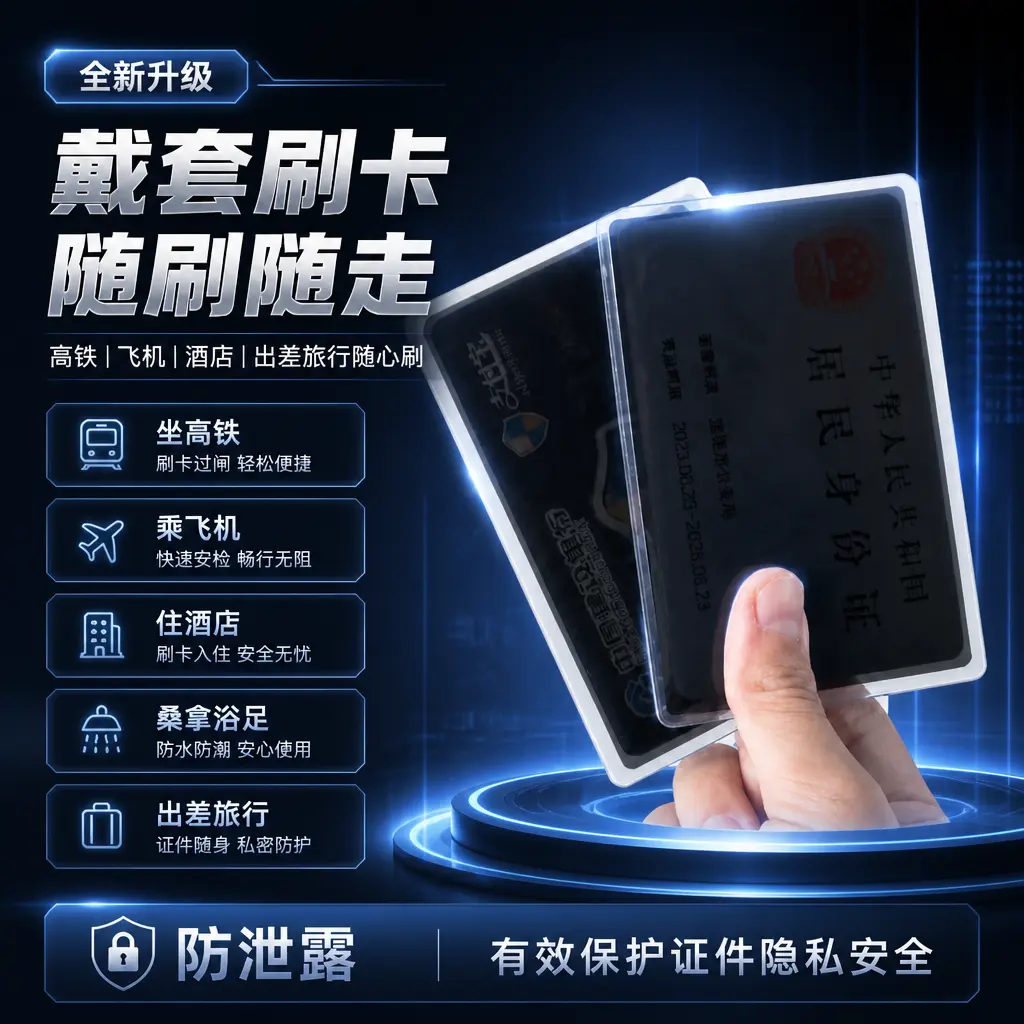防窥膜身份证消磁卡套旅行学生泄露隐私保护银行卡驾驶证件套-T