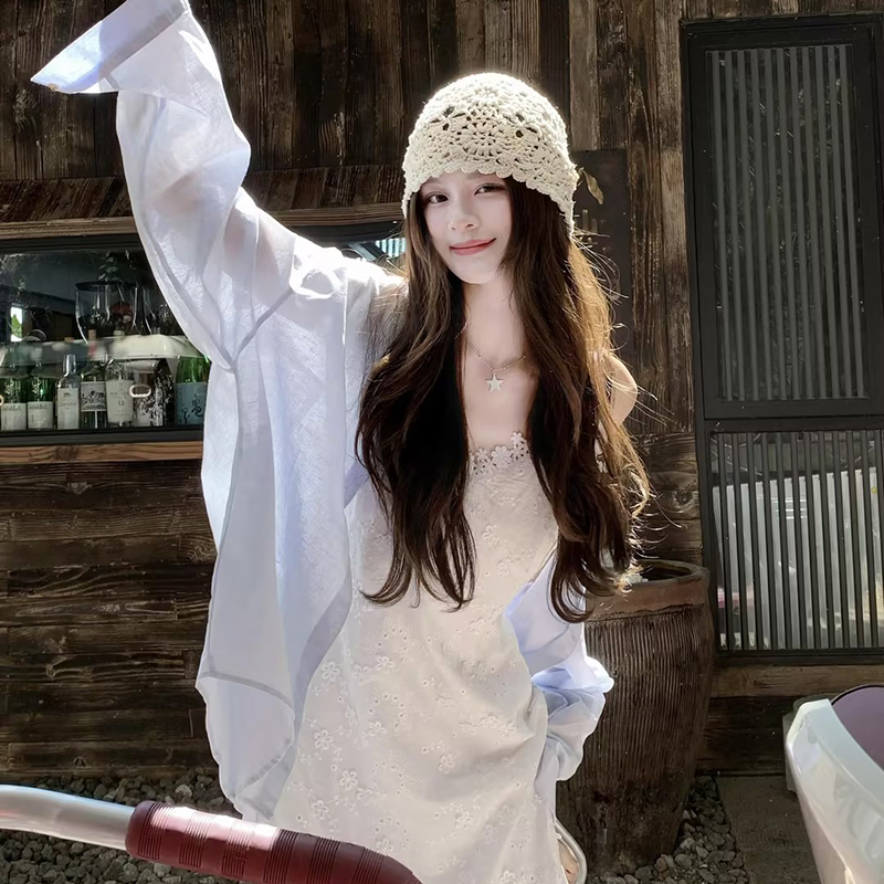 超出片~手工钩花镂空针织帽子女春秋薄款镂空大头围包头堆堆冷帽